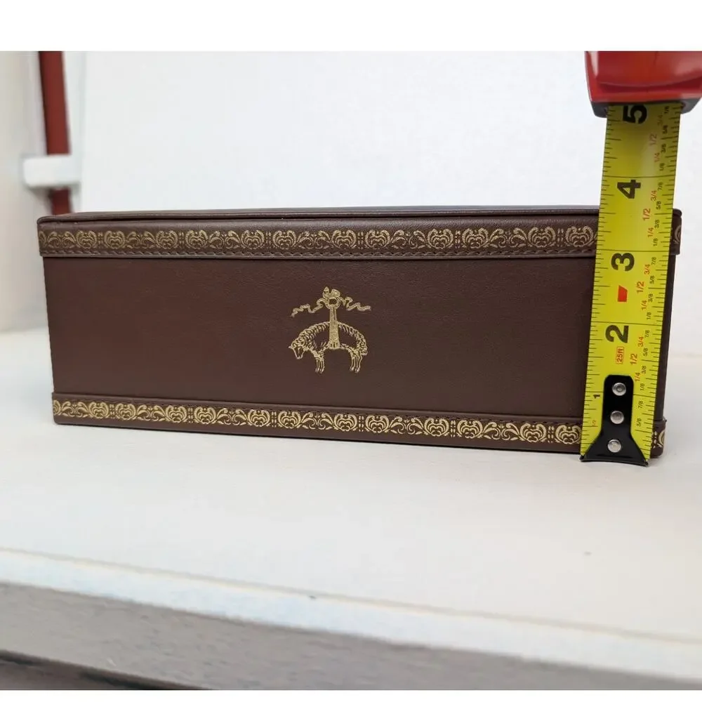Brooks Brothers Sheep Tissue Box Holder Leather Old Money Equestrian Preppy NWT